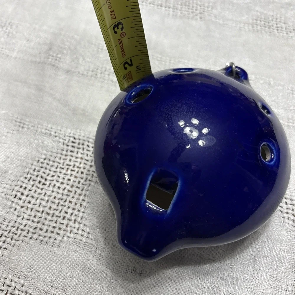 Blue Ceramic 6 Hole Ocarina Musical Instrument